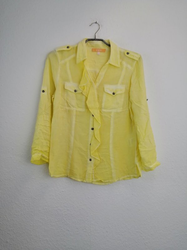 gelb-weiße Bluse - Größe 38