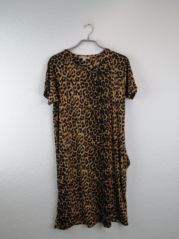 kurzes Damenkleid mit Leopardenmuster - Größe S
