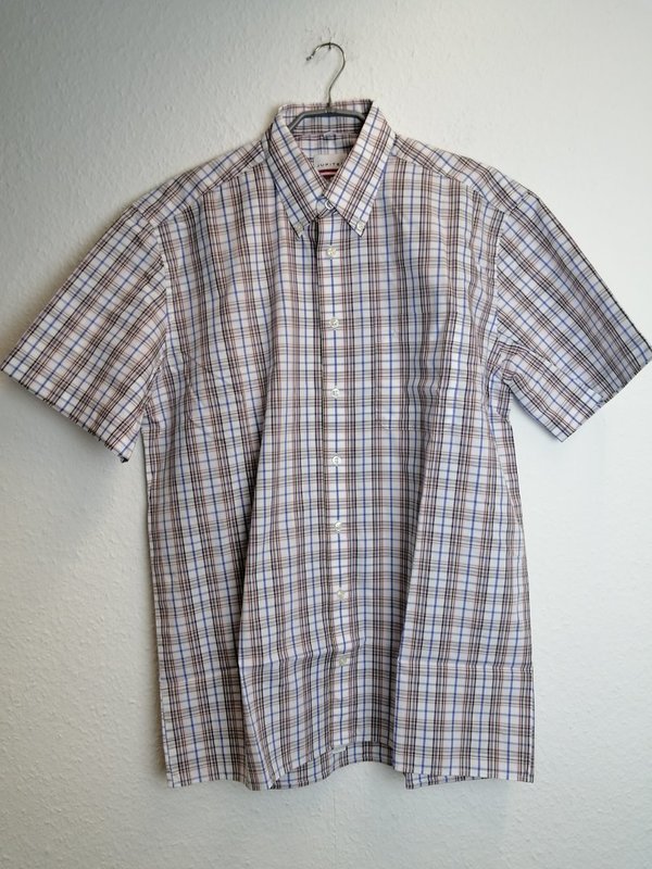 Kurzarm-Herrenhemd mit mehreren farbigen Streifen von JUPITER - Größe L 42
