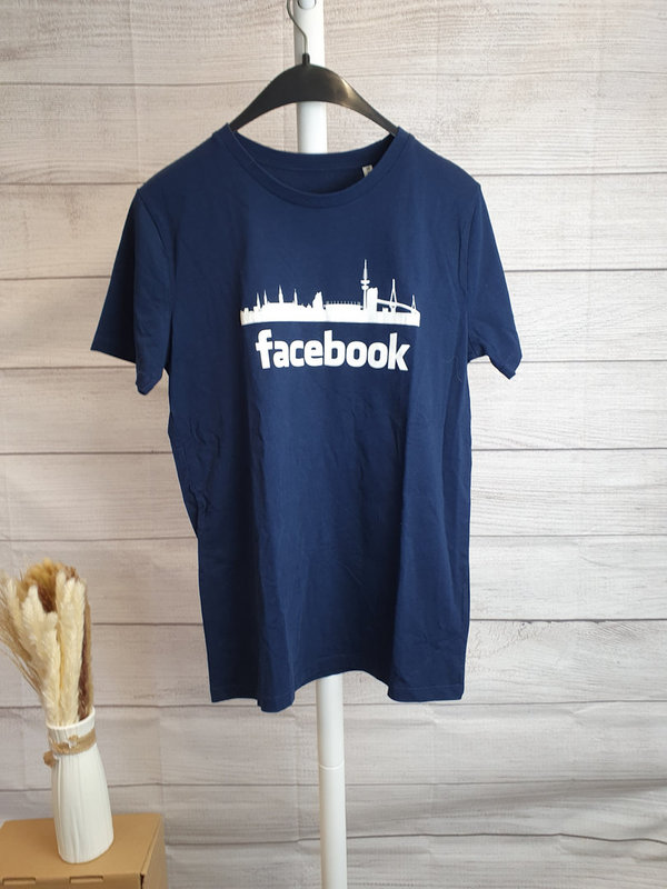 Dunkelblaues T-Shirt facebook - Größe M
